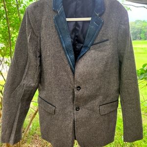 DIESEL Tweed Denim Single Breasted Blazer 50
